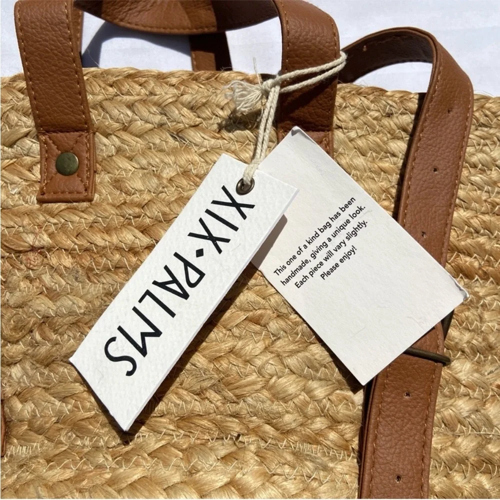 XIX PALMS Beach Insulated Cooler Picnic Shorebreak Woven Jute Backpack NEW